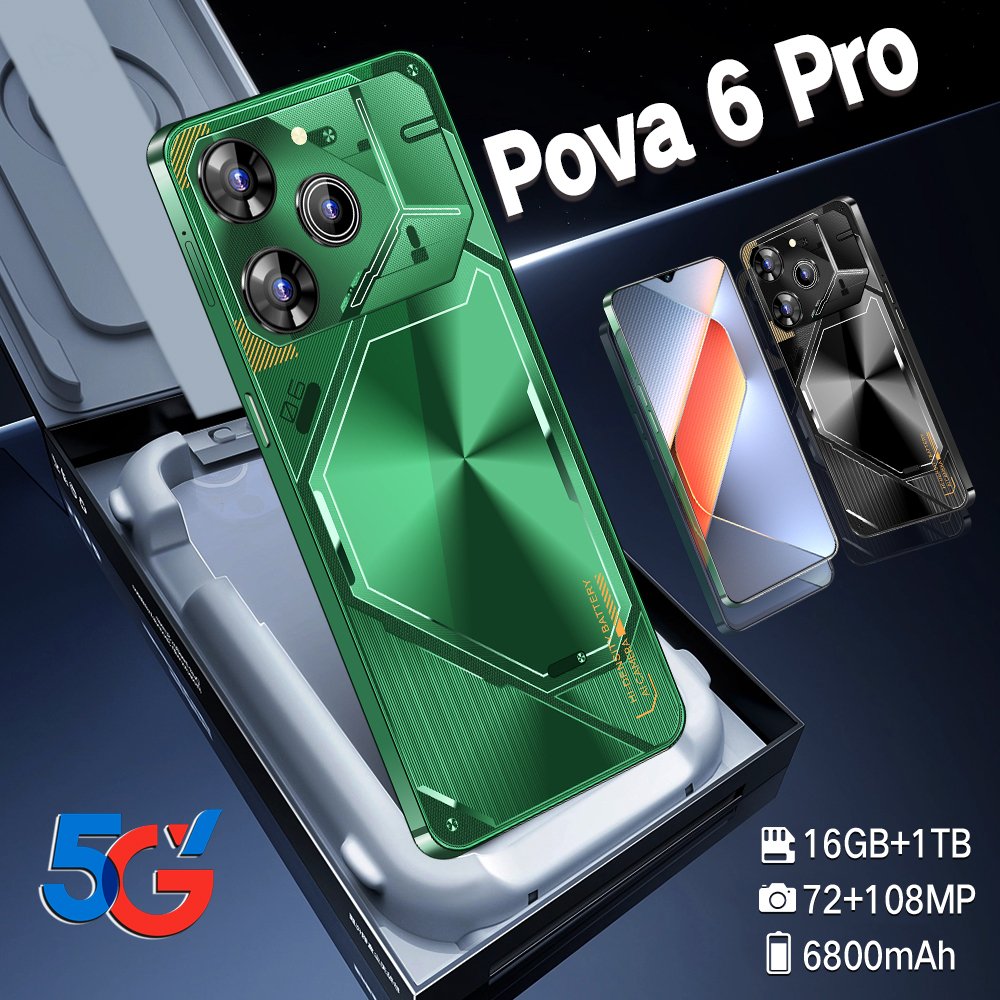 HX2024New style 2+16gb 3g Cheap New Unlocked Pova 6 Pro Clone Cell Mobile Phone Private White Label Smartphone